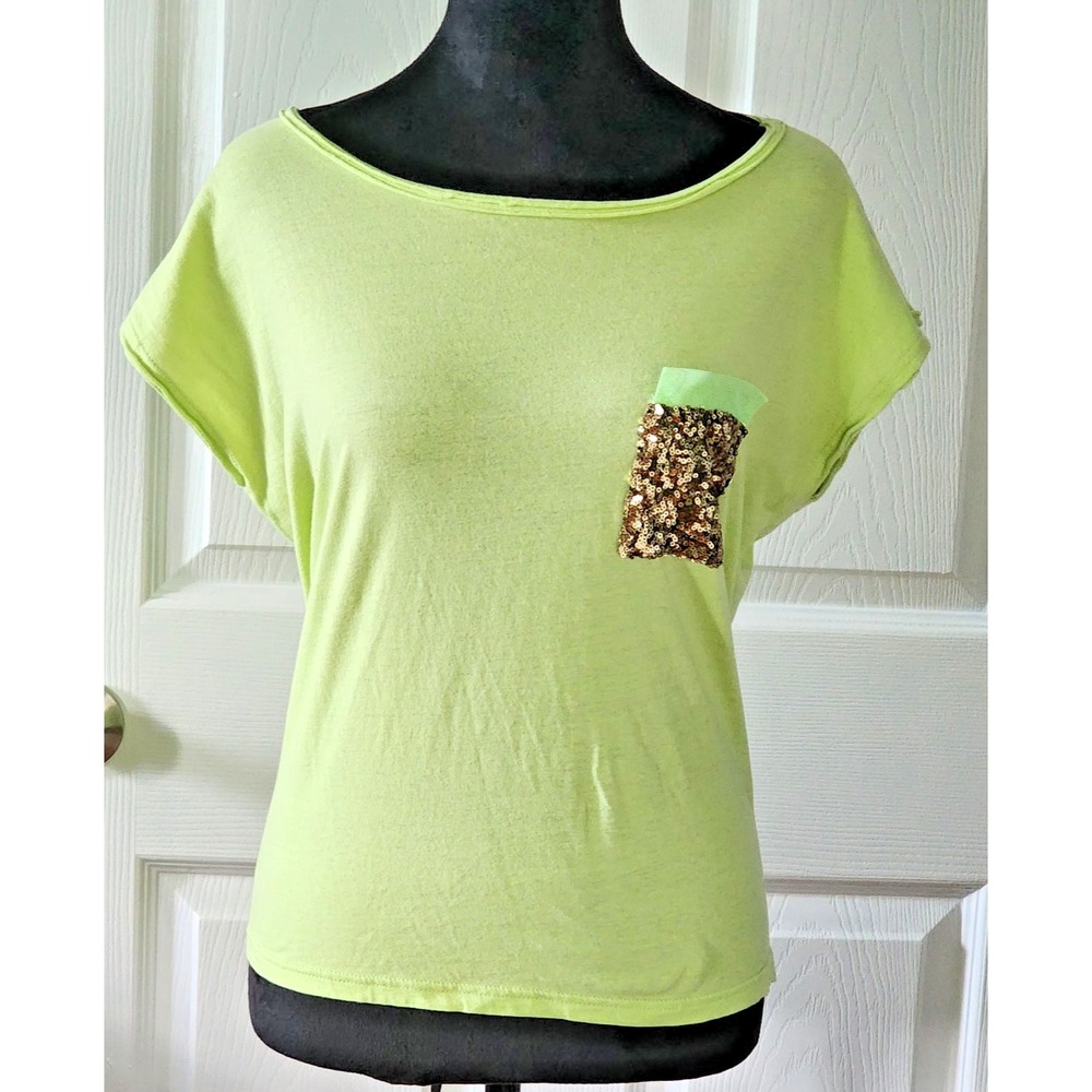 Women's Tee Shirt  by CPM The Collection in Lime Green Size Medium
